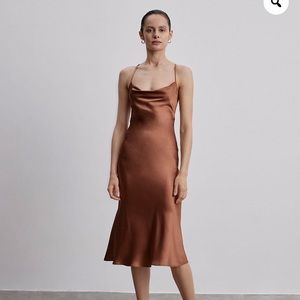 100% Mulberry Silk Midi Slip Dress